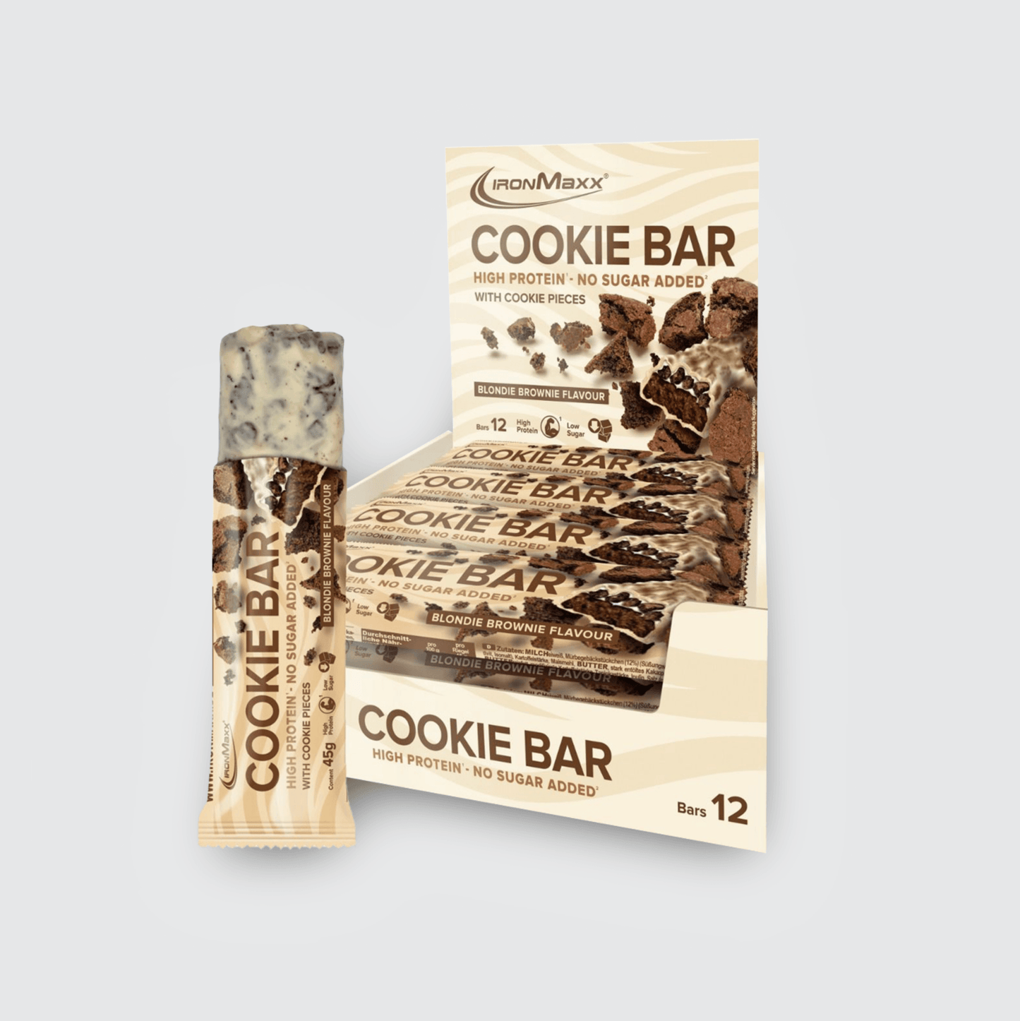 IRONMAXX Cookie Bar | 12X45g - QIMIA NUTRITION