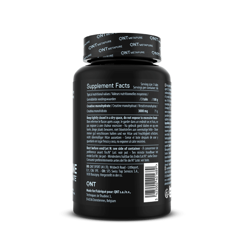 QNT Creatine Monohydrate 3000 mg Tablets | 200 Tabs | Enhanced Performance & Recovery - QIMIA NUTRITION