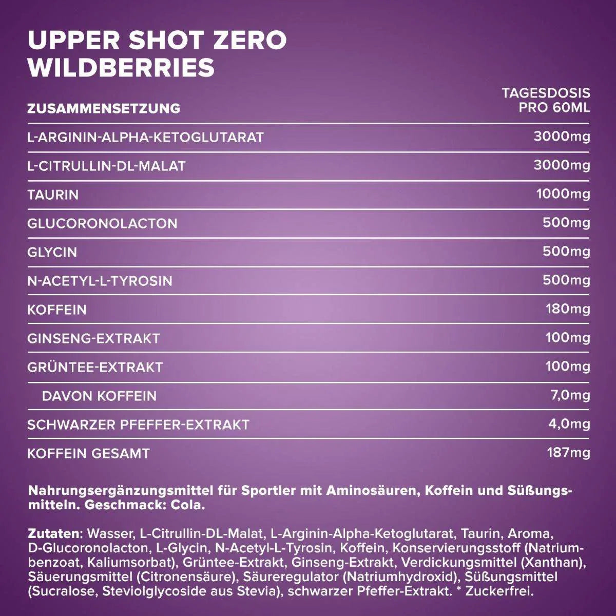 Upper®Shot Zero | 60ml - Qimia Nutrition