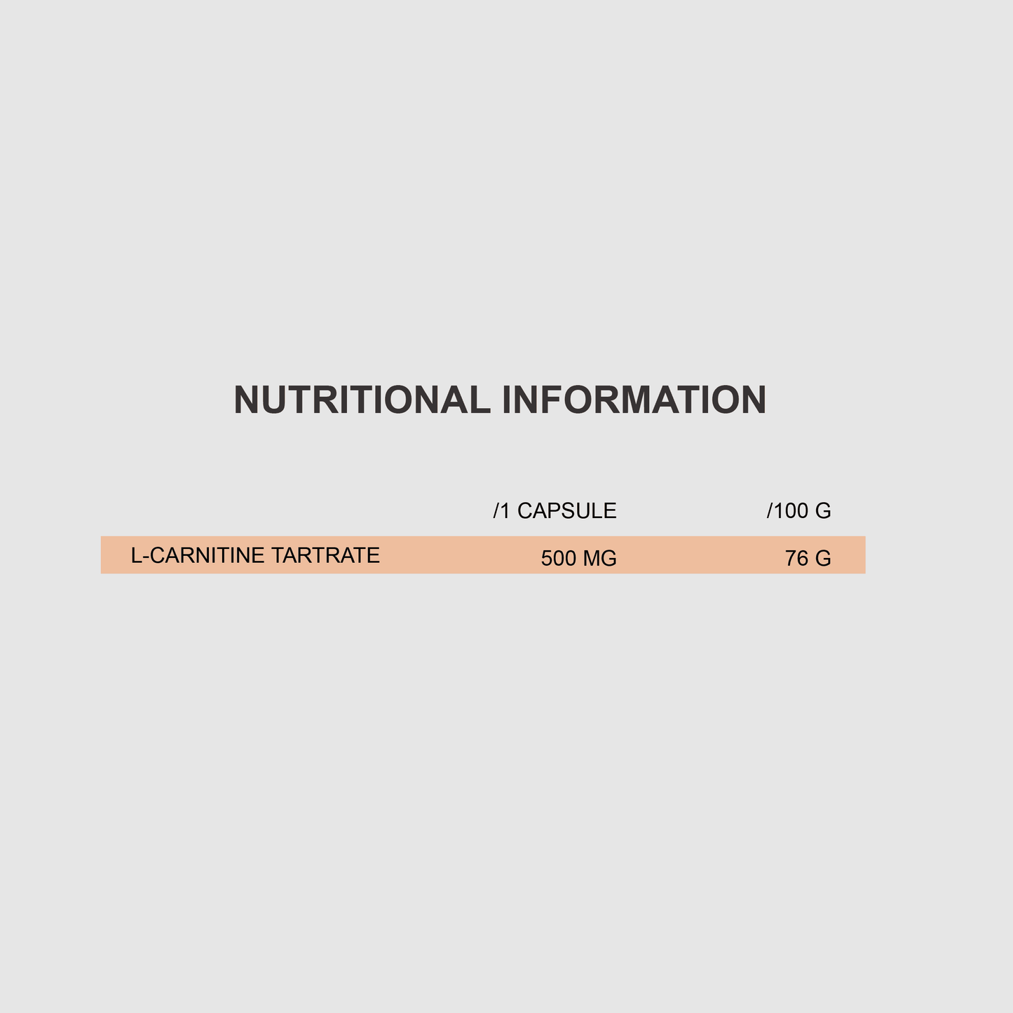 L-CARNITINE 500MG | 60CAPS - Qimia Nutrition