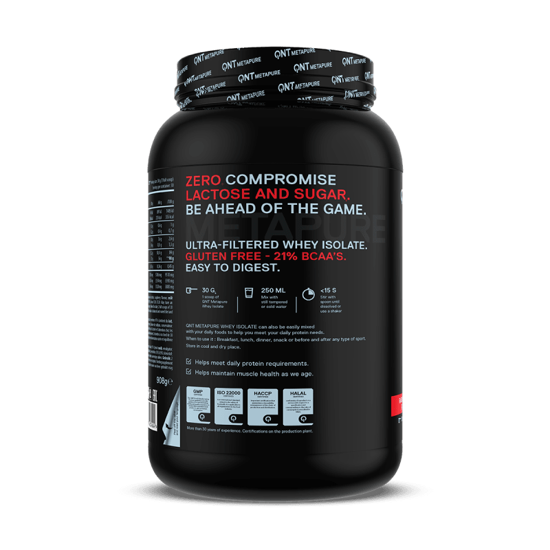 QNT METAPURE WHEY ISOLATE ZERO CARB Protein Powder | 980g | 90% Isolate - multiple flavours - QIMIA NUTRITION