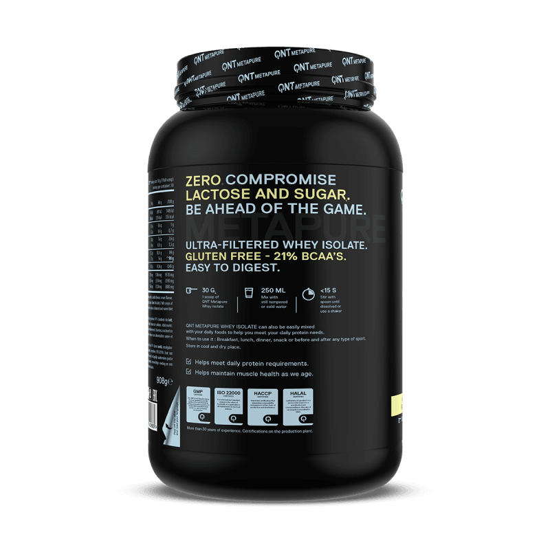 QNT METAPURE WHEY ISOLATE ZERO CARB Protein Powder | 980g | 90% Isolate - multiple flavours - QIMIA NUTRITION
