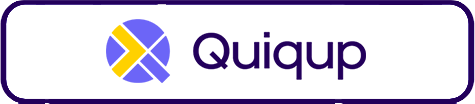 Quiquip logo with a purple border