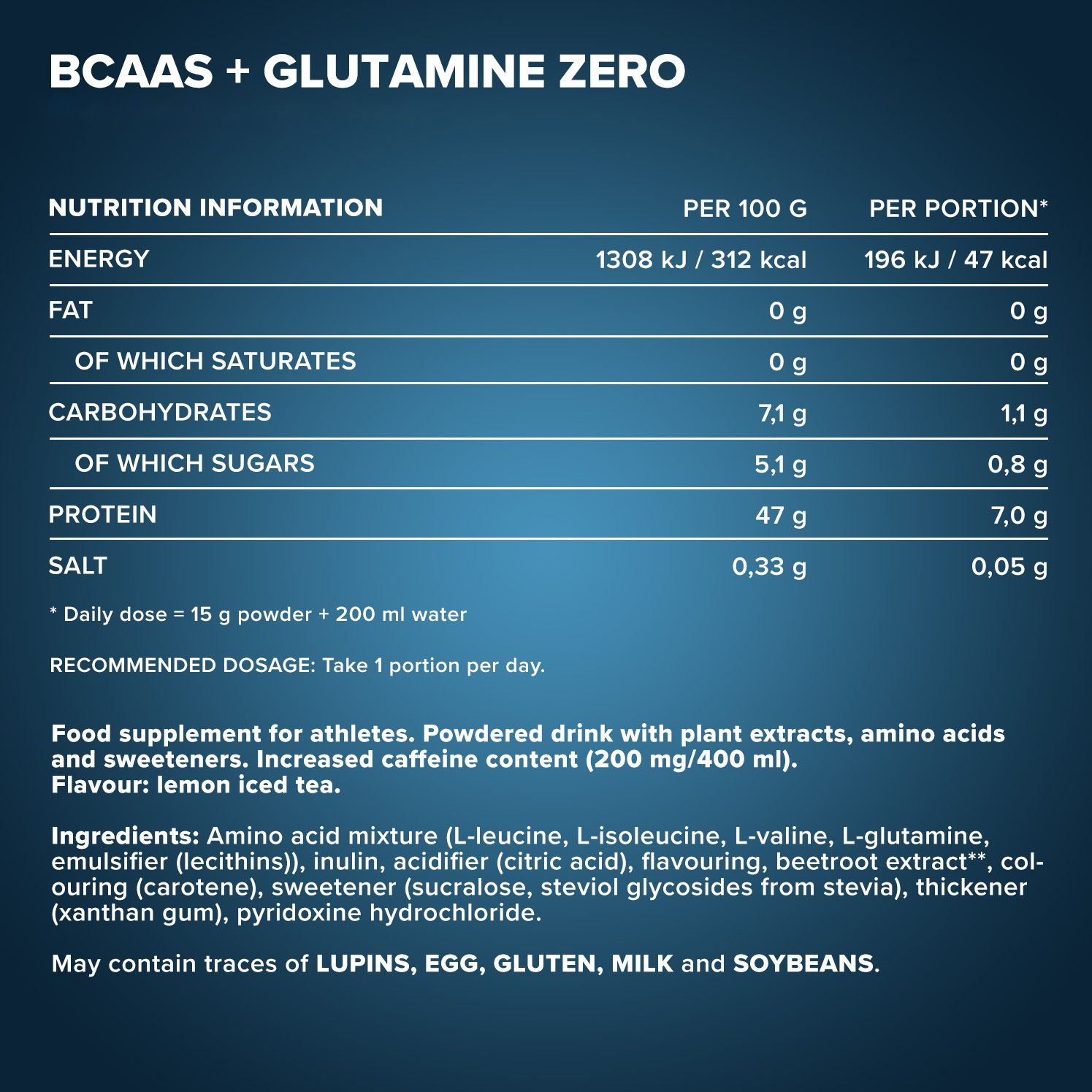 IRONMAXX 100% BCAAs + Glutamine Zero | 500g by IRONMAXX - Premium AMINO ACIDS available at Qimia Nutrition UAE
