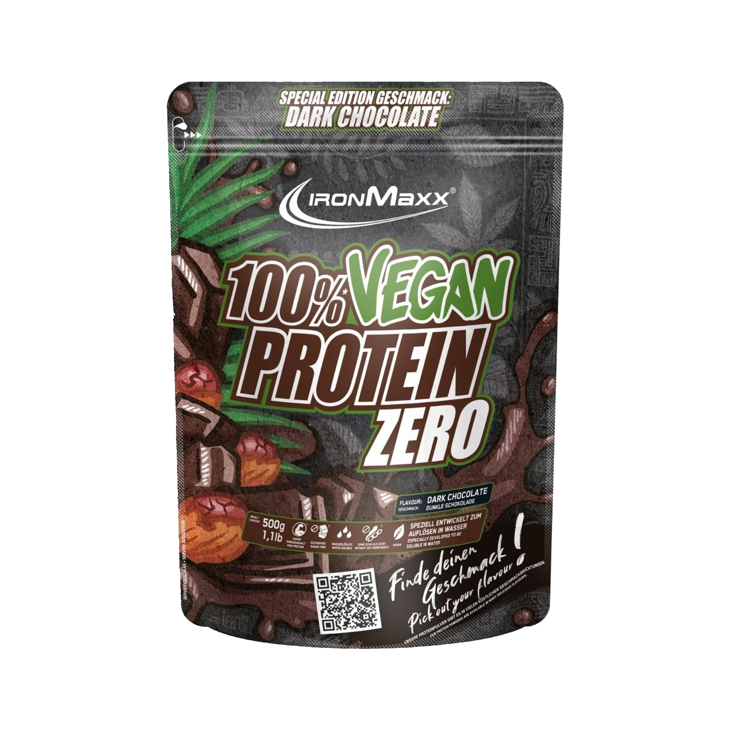 IRONMAXX 100% VEGAN PROTEIN ZERO | 500g by IRONMAXX - Premium PROTEINS available at Qimia Nutrition UAE