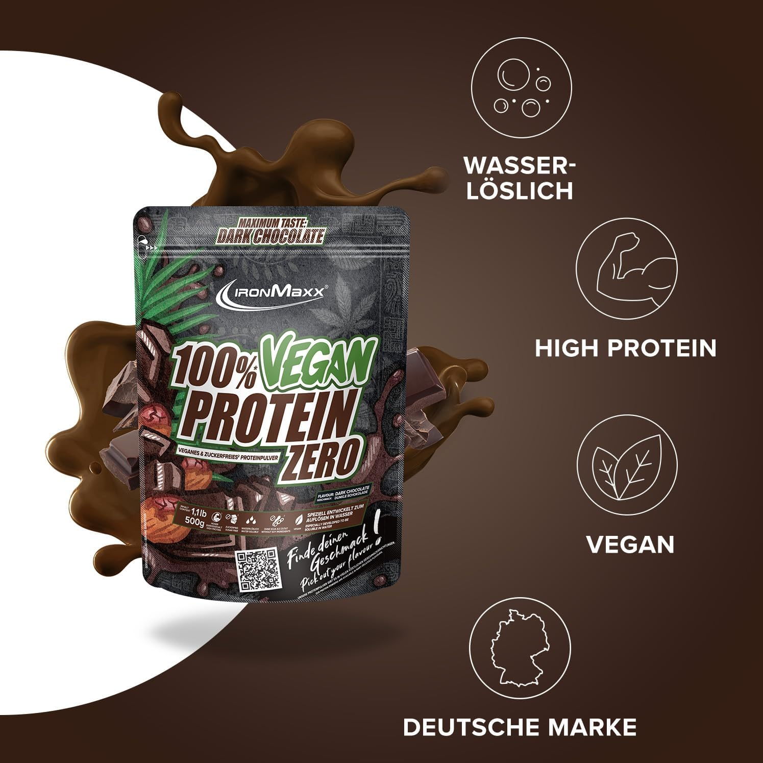 IRONMAXX 100% VEGAN PROTEIN ZERO | 500g by IRONMAXX - Premium PROTEINS available at Qimia Nutrition UAE