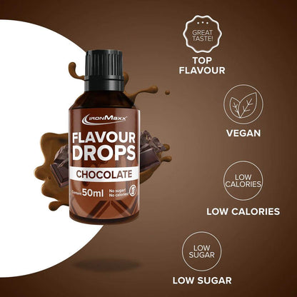 IRONMAXX Flavor Drops | 50ml Bottle | Multiple Flavors, Zero Calorie, Sugar-Free Enhancer - QIMIA NUTRITION