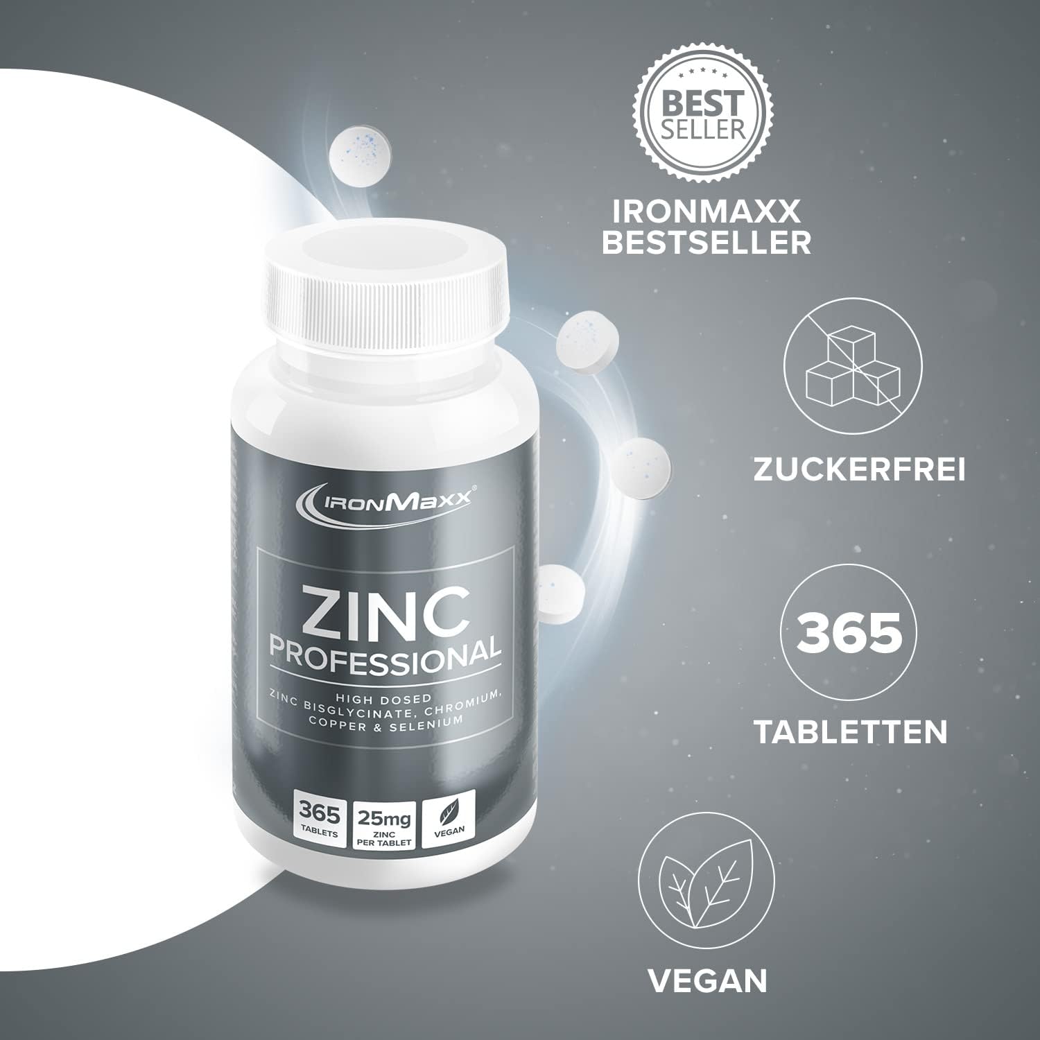 IRONMAXX ZINC PROFESSIONAL | 365 tablets by IRONMAXX - Premium MINERALS available at Qimia Nutrition UAE