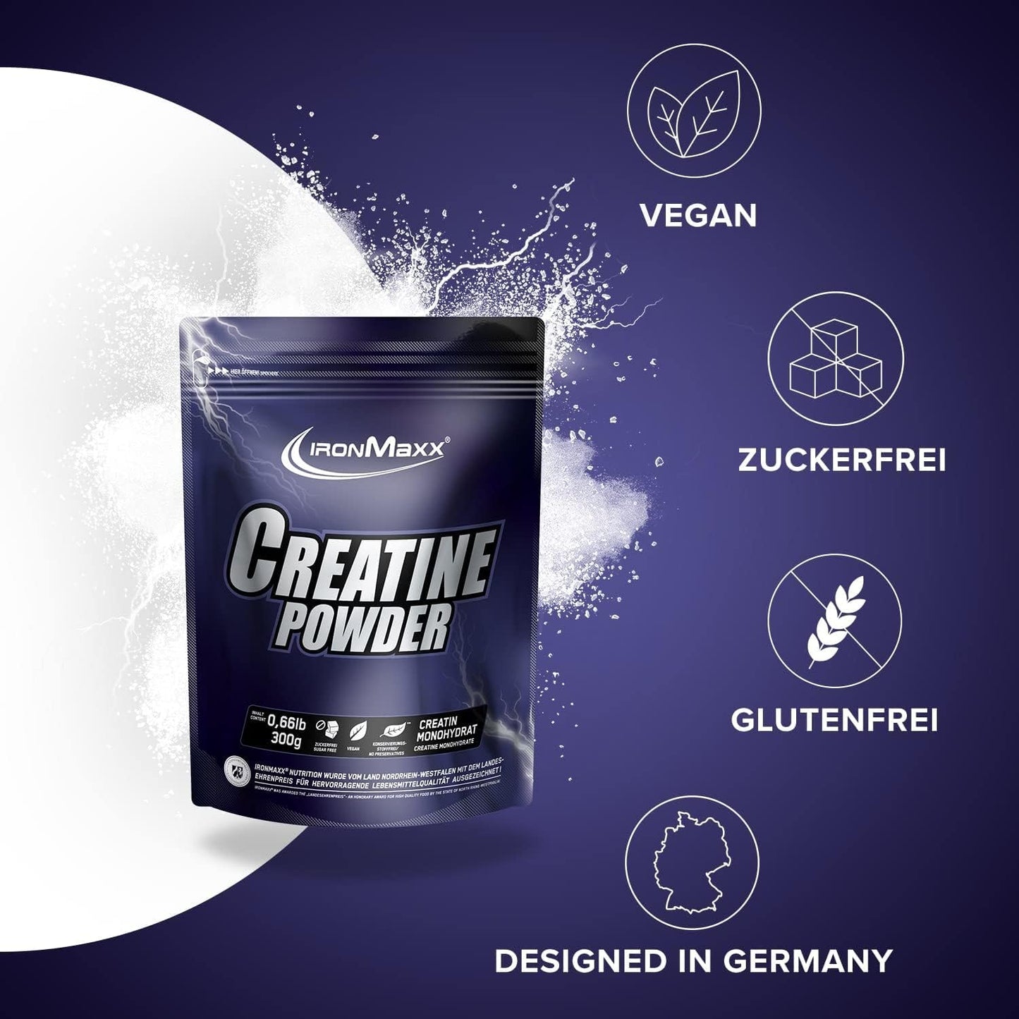 IRONMAXX Creatine Powder Monohydrat | 300g by IRONMAXX - Premium CREATINES available at Qimia Nutrition UAE