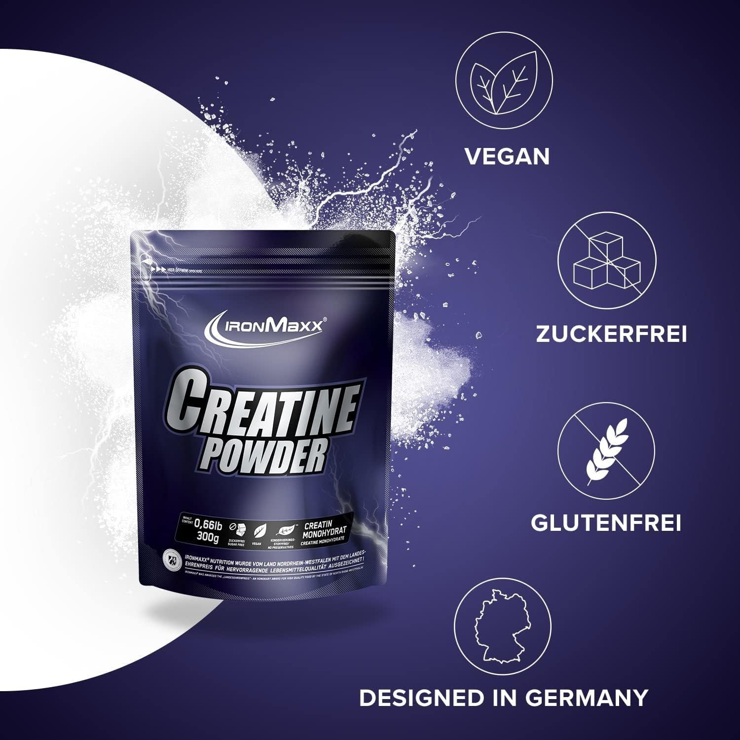 IRONMAXX Creatine Powder Monohydrat | 300g by IRONMAXX - Premium CREATINES available at Qimia Nutrition UAE