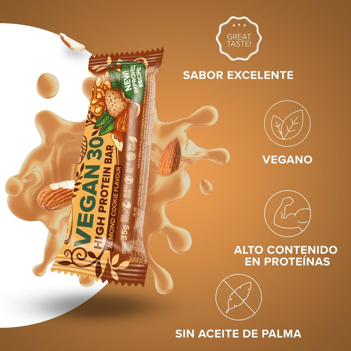 IRONMAXX Vegan 30 - High Protein Bar | 24X35g by IRONMAXX - Premium VEGANS available at Qimia Nutrition UAE