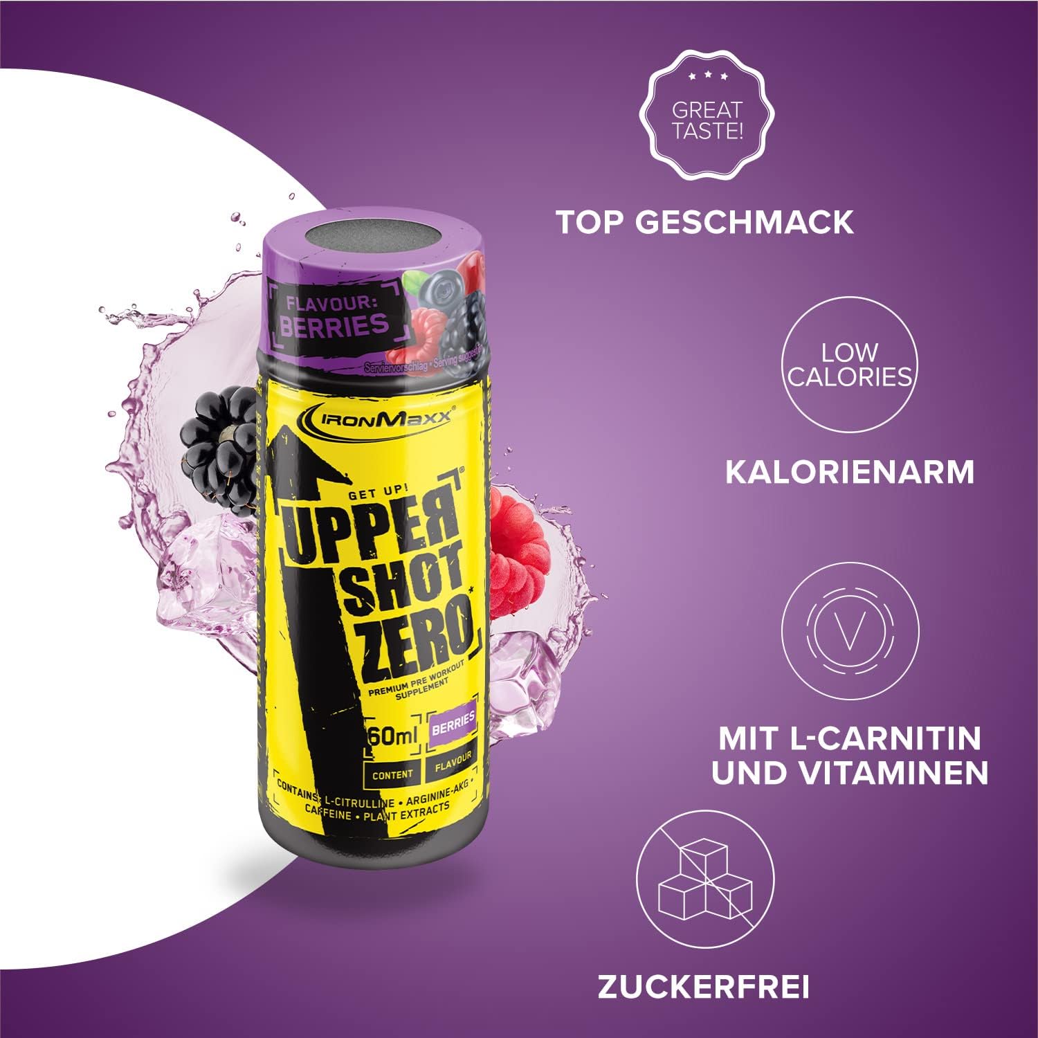 IRONMAXX Upper®Shot Zero | 60 ml by IRONMAXX - Premium ENERGY BOOSTERS available at Qimia Nutrition UAE