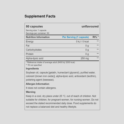 ALA (ALPHA LIPOIC ACID) | capsules