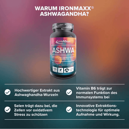 IRONMAXX Ashwagandha KSM-66 | 120 CAPS - QIMIA NUTRITION