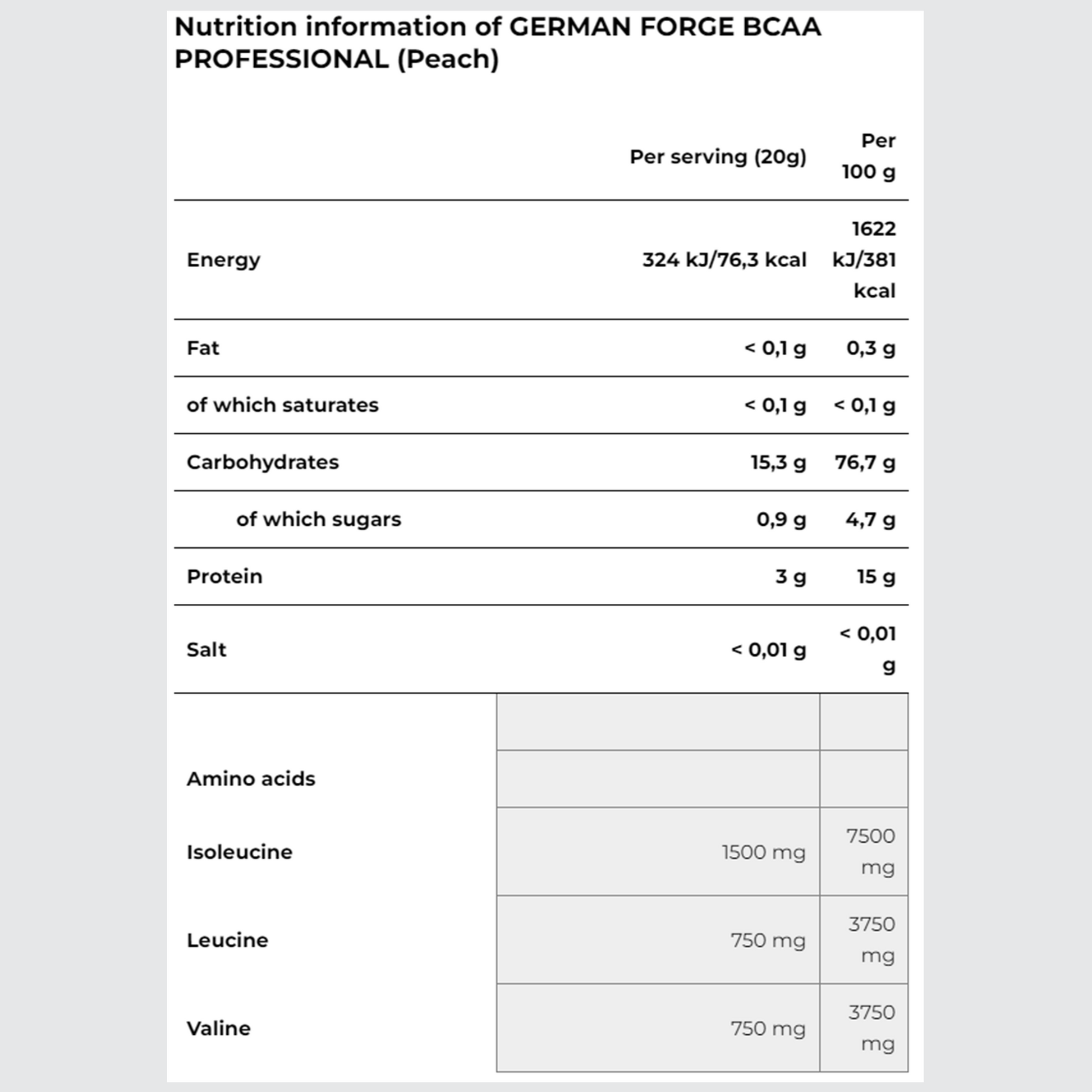 IRONMAXX GERMAN FORGE BCAA PROFESSIONAL | 500g by IRONMAXX - Premium AMINO ACIDS available at Qimia Nutrition UAE