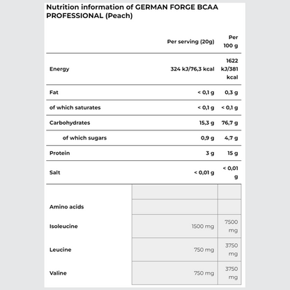 IRONMAXX GERMAN FORGE BCAA PROFESSIONAL | 500g by IRONMAXX - Premium AMINO ACIDS available at Qimia Nutrition UAE