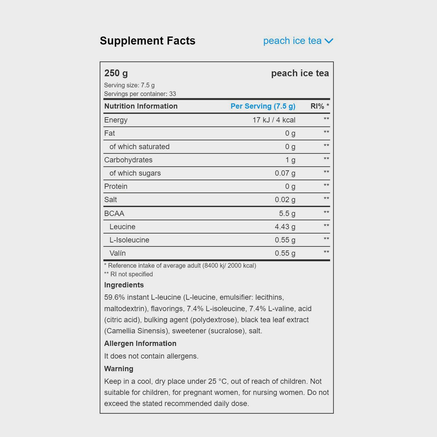 BCAA 8:1:1 ZERO | POWDER
