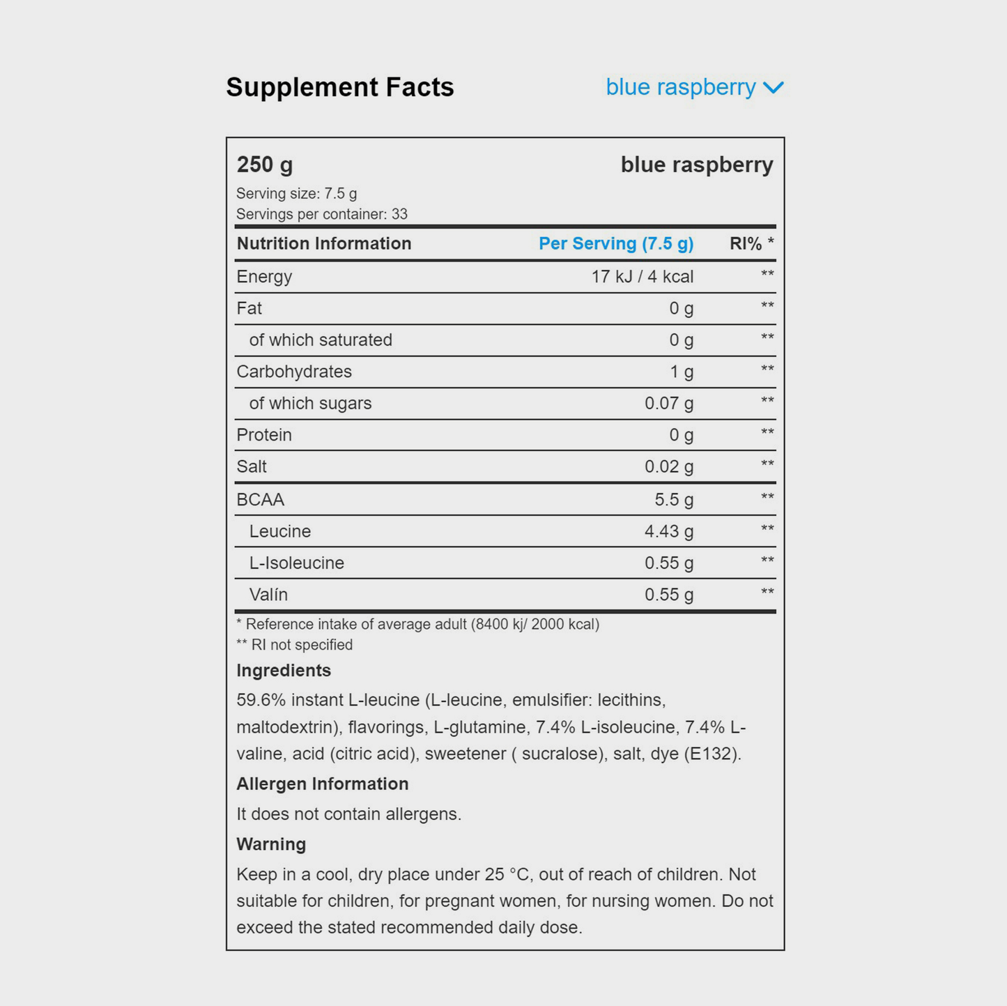 BCAA 8:1:1 ZERO | POWDER