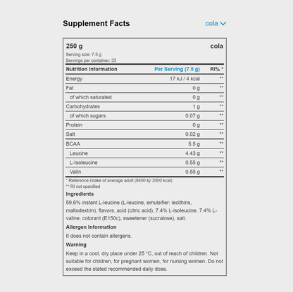 BCAA 8:1:1 ZERO | POWDER