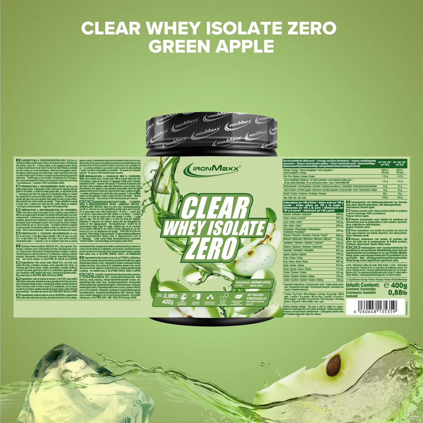 IRONMAXX CLEAR 100% WHEY ISOLATE ZERO | 400g by IRONMAXX - Premium PROTEINS available at Qimia Nutrition UAE