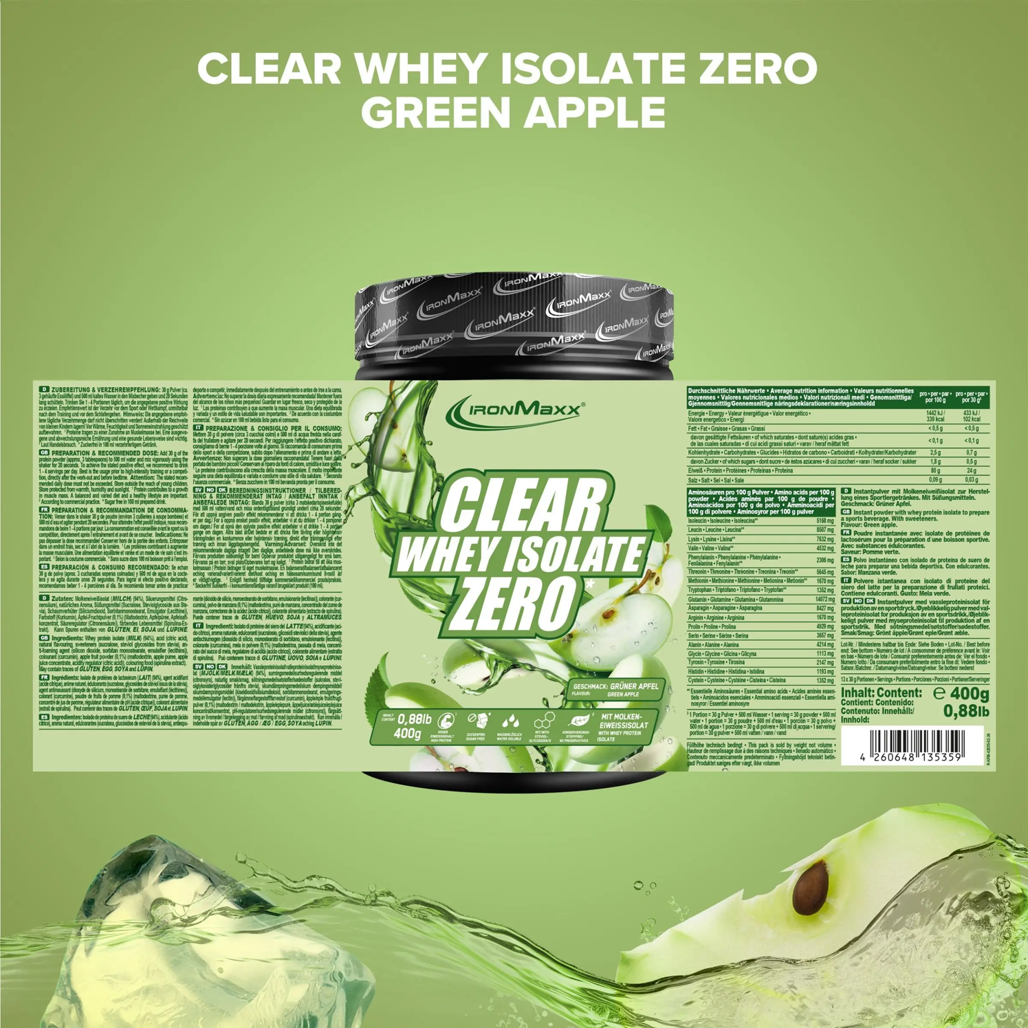 IRONMAXX CLEAR 100% WHEY ISOLATE ZERO | 400g by IRONMAXX - Premium PROTEINS available at Qimia Nutrition UAE