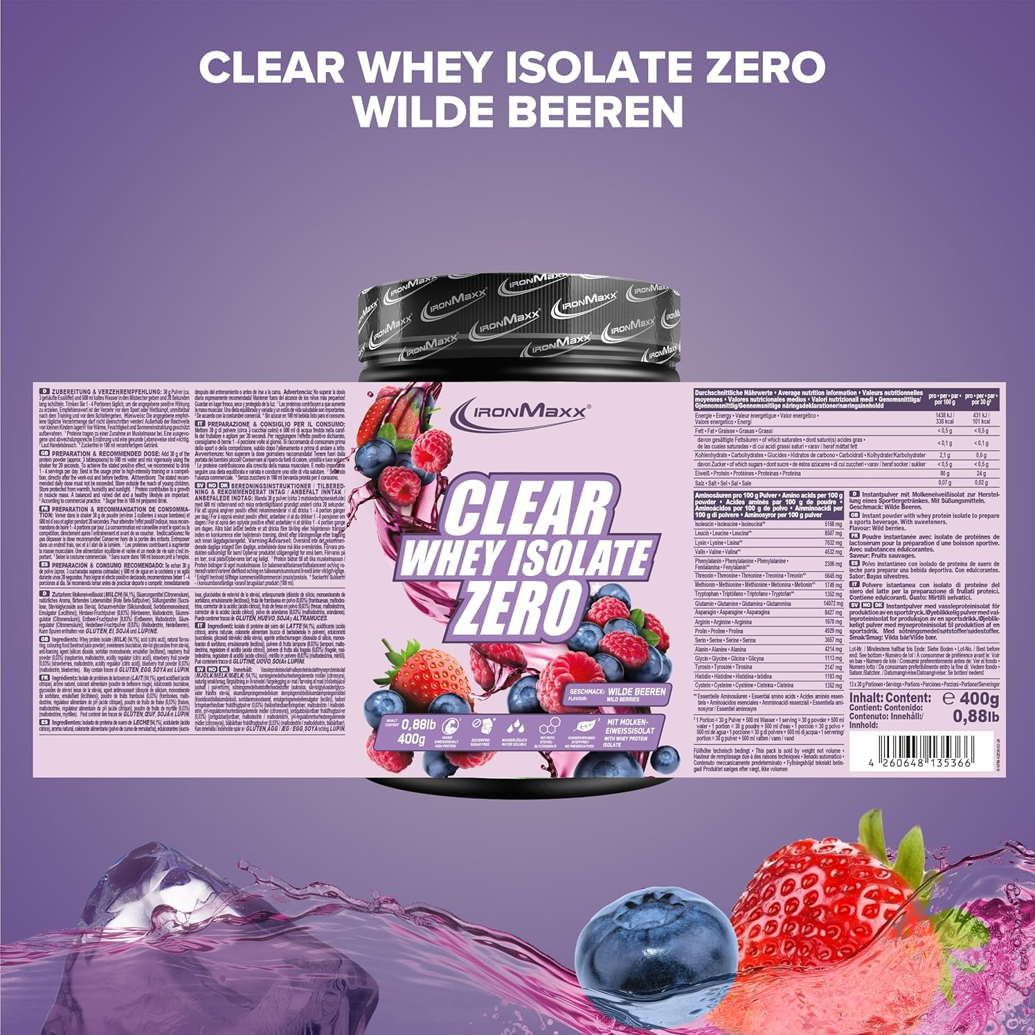 IRONMAXX CLEAR 100% WHEY ISOLATE ZERO | 400g by IRONMAXX - Premium PROTEINS available at Qimia Nutrition UAE