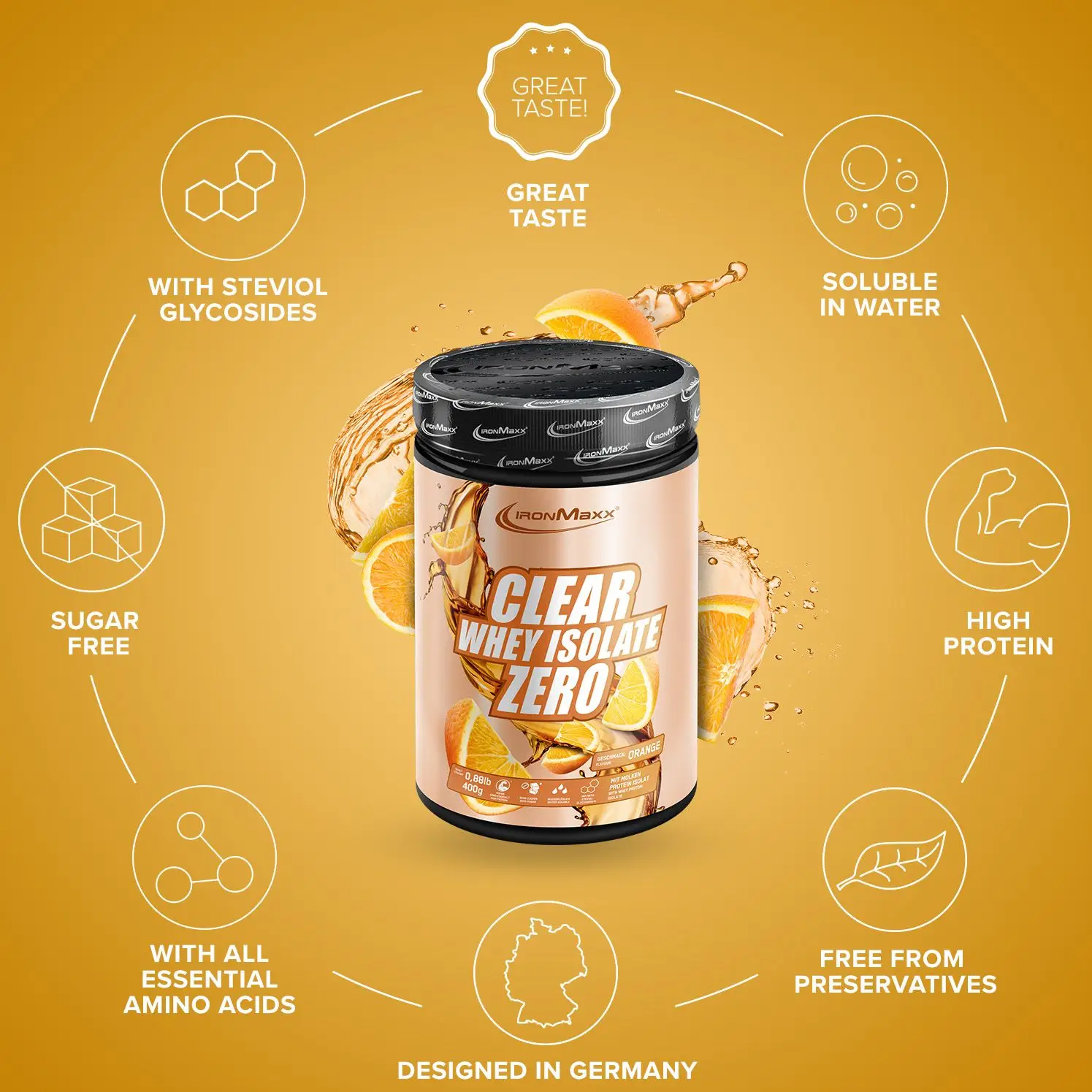 IRONMAXX CLEAR 100% WHEY ISOLATE ZERO | 400g by IRONMAXX - Premium PROTEINS available at Qimia Nutrition UAE