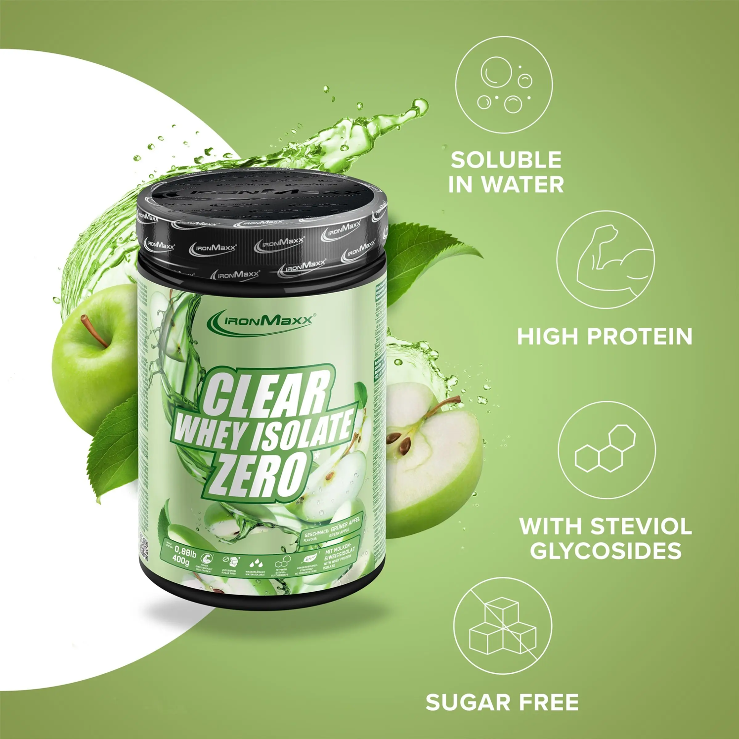IRONMAXX CLEAR 100% WHEY ISOLATE ZERO | 400g by IRONMAXX - Premium PROTEINS available at Qimia Nutrition UAE