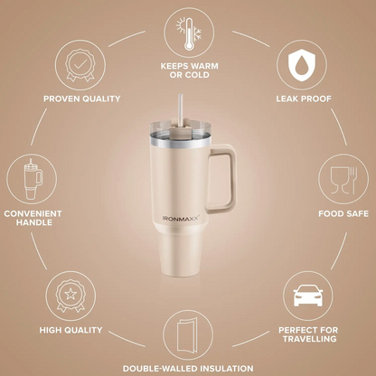 IRONMAXX CUP WITH HANDLE | 1.2L by IRONMAXX - Premium ACCESSORY available at Qimia Nutrition UAE