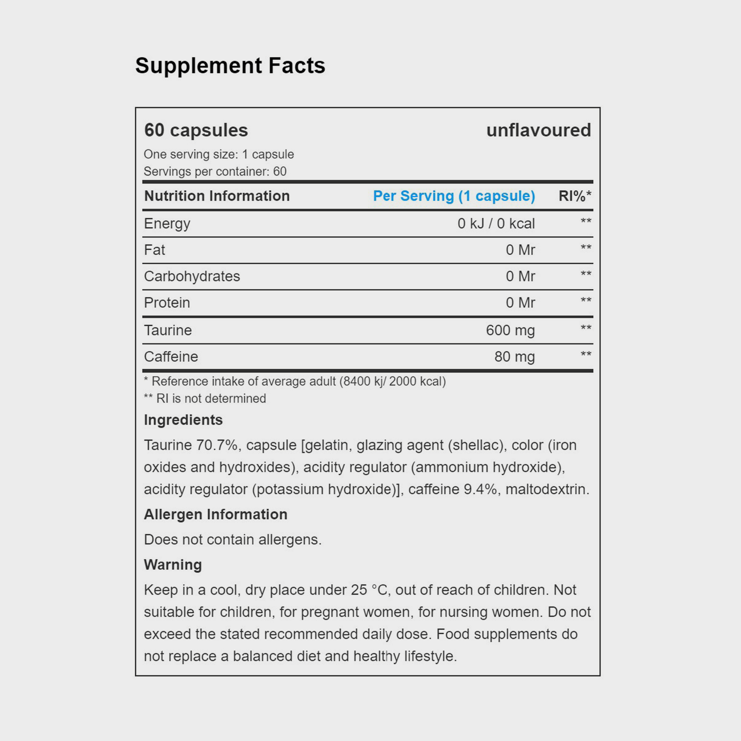 Caffeine + Taurine | capsules