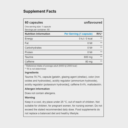 Caffeine + Taurine | capsules