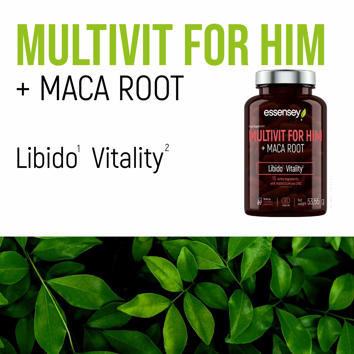 ESSENSEY MULTIVIT FOR HIM + MACA ROOT | 90cap by TREC - Premium VITAMINS available at Qimia Nutrition UAE