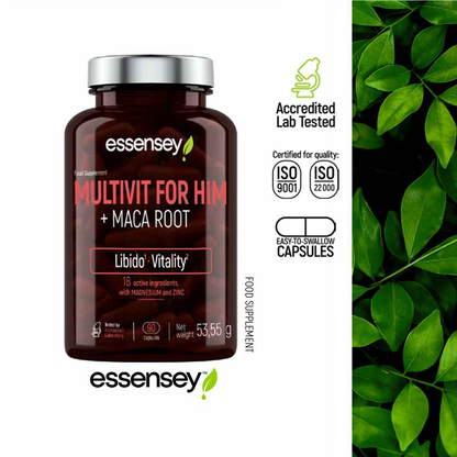 ESSENSEY MULTIVIT FOR HIM + MACA ROOT | 90cap by TREC - Premium VITAMINS available at Qimia Nutrition UAE