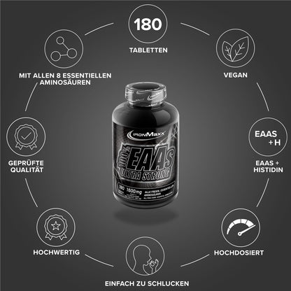 IRONMAXX 100% EAAs Ultra Strong 180 Tablets by IRONMAXX - Premium AMINO ACIDS available at Qimia Nutrition UAE