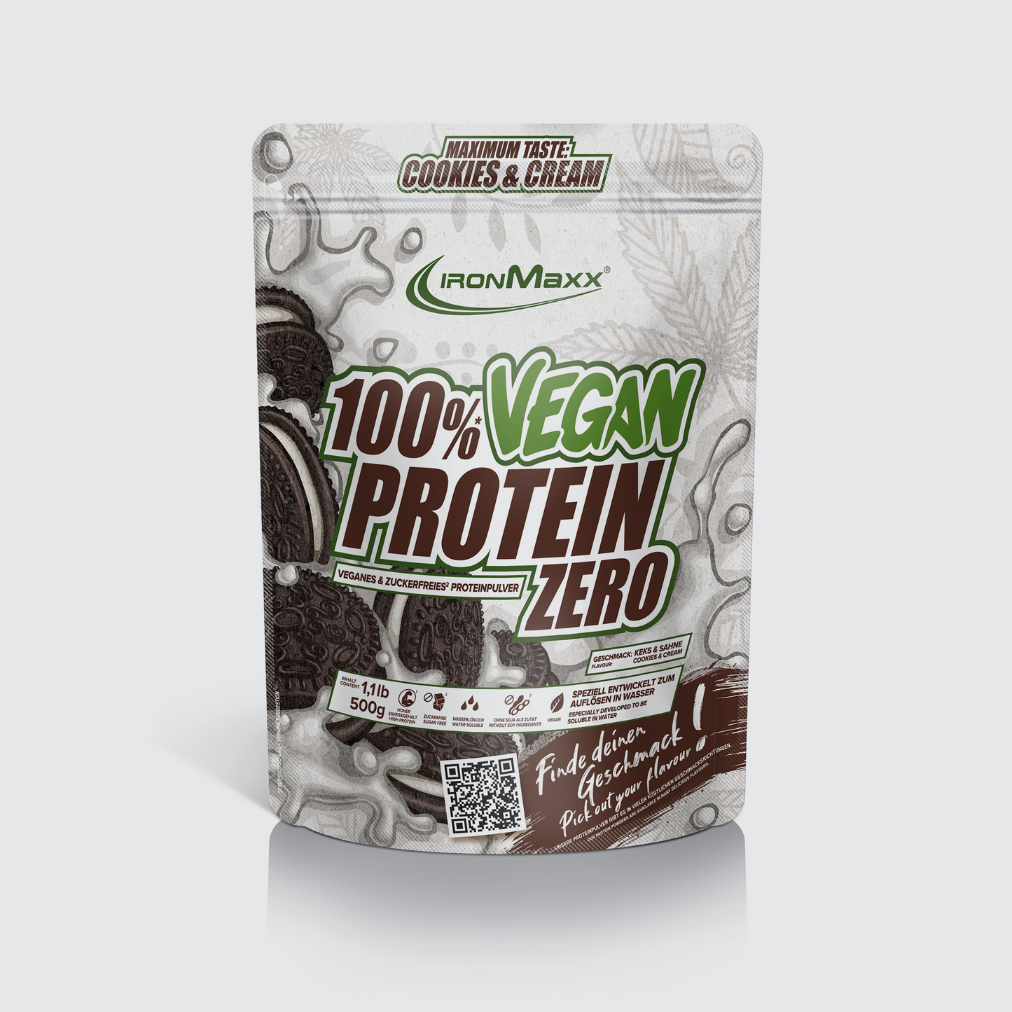 IRONMAXX 100% VEGAN PROTEIN ZERO | 500g by IRONMAXX - Premium PROTEINS available at Qimia Nutrition UAE