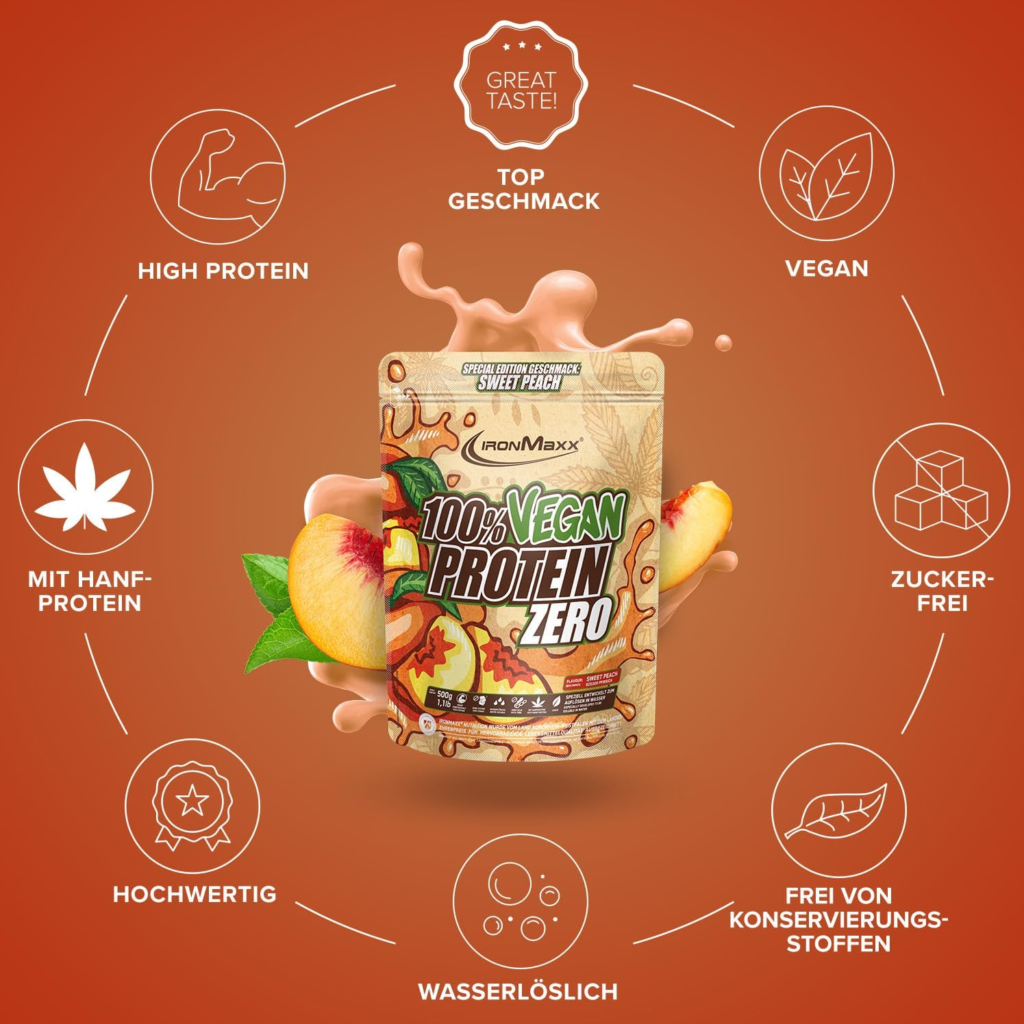IRONMAXX 100% VEGAN PROTEIN ZERO | 500g by IRONMAXX - Premium PROTEINS available at Qimia Nutrition UAE
