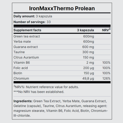IRONMAXX Thermo Prolean | 100 caps by IRONMAXX - Premium WEIGHT CONTROL available at Qimia Nutrition UAE