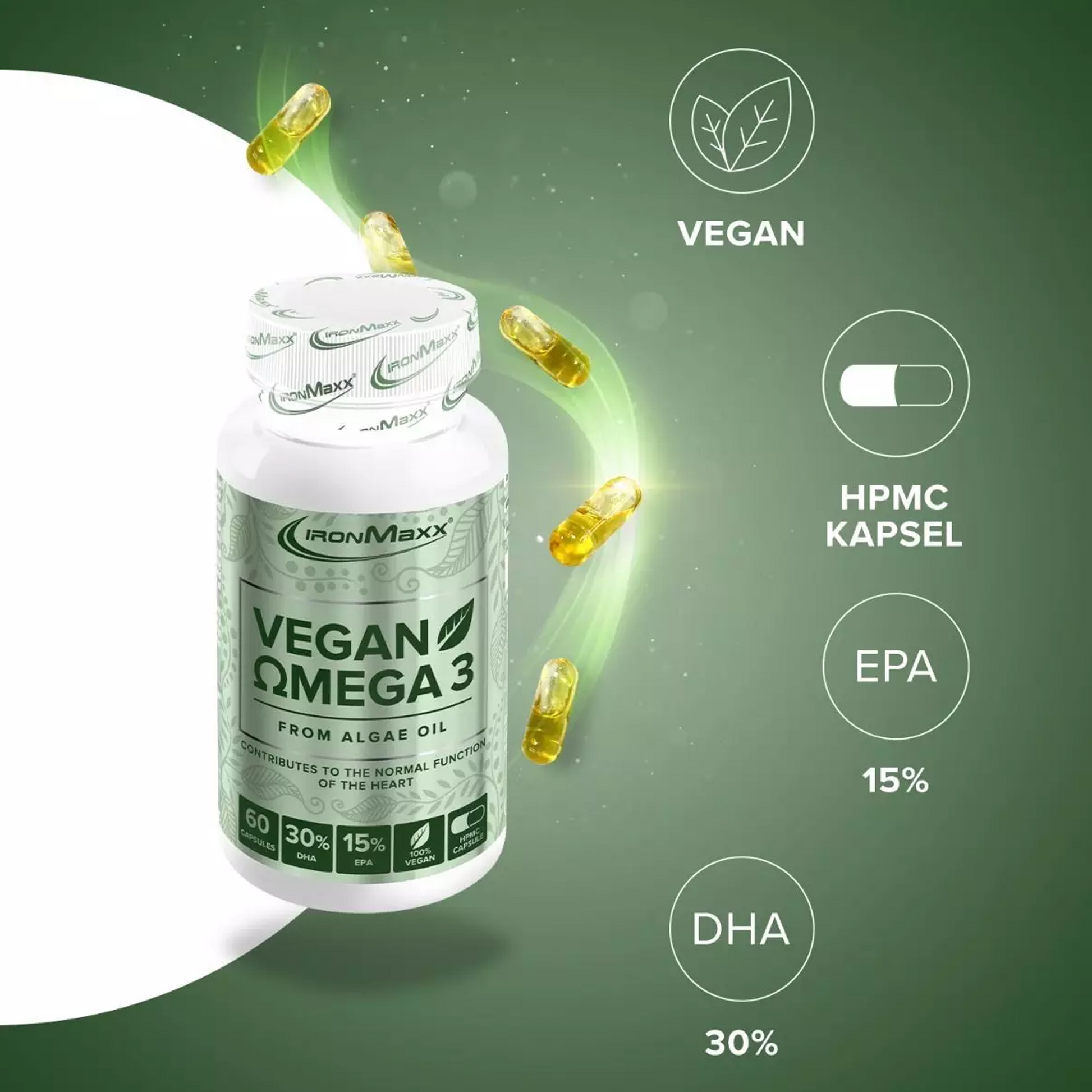 IRONMAXX VEGAN OMEGA 3 | 60 caps by IRONMAXX - Premium VEGANS available at Qimia Nutrition UAE