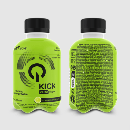 QNT KICK PRE WORKOUT | 12 x 250ml | Zero Sugar Sparkling Energy Drink - QIMIA NUTRITION