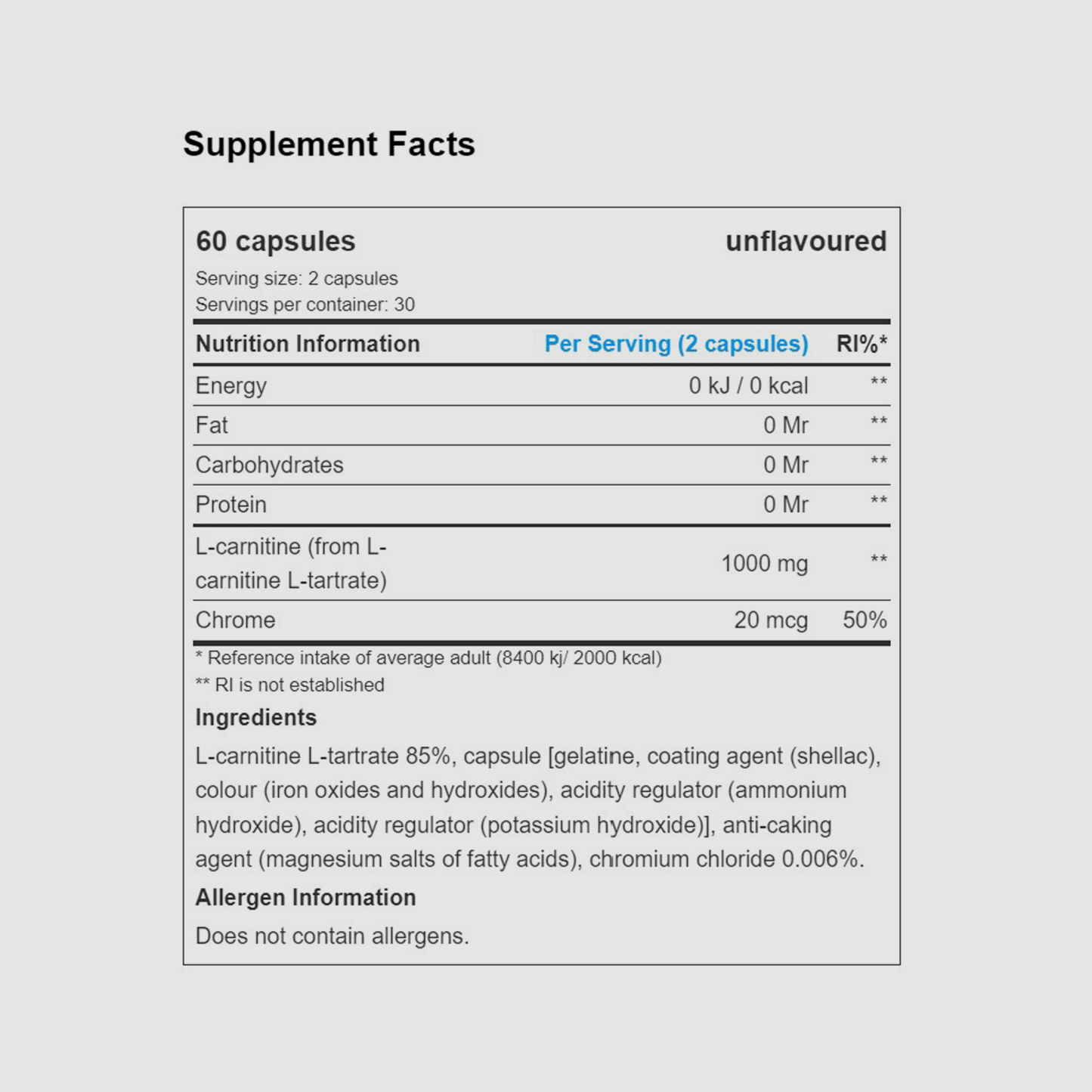 L-Carnitine + Chrome | capsules