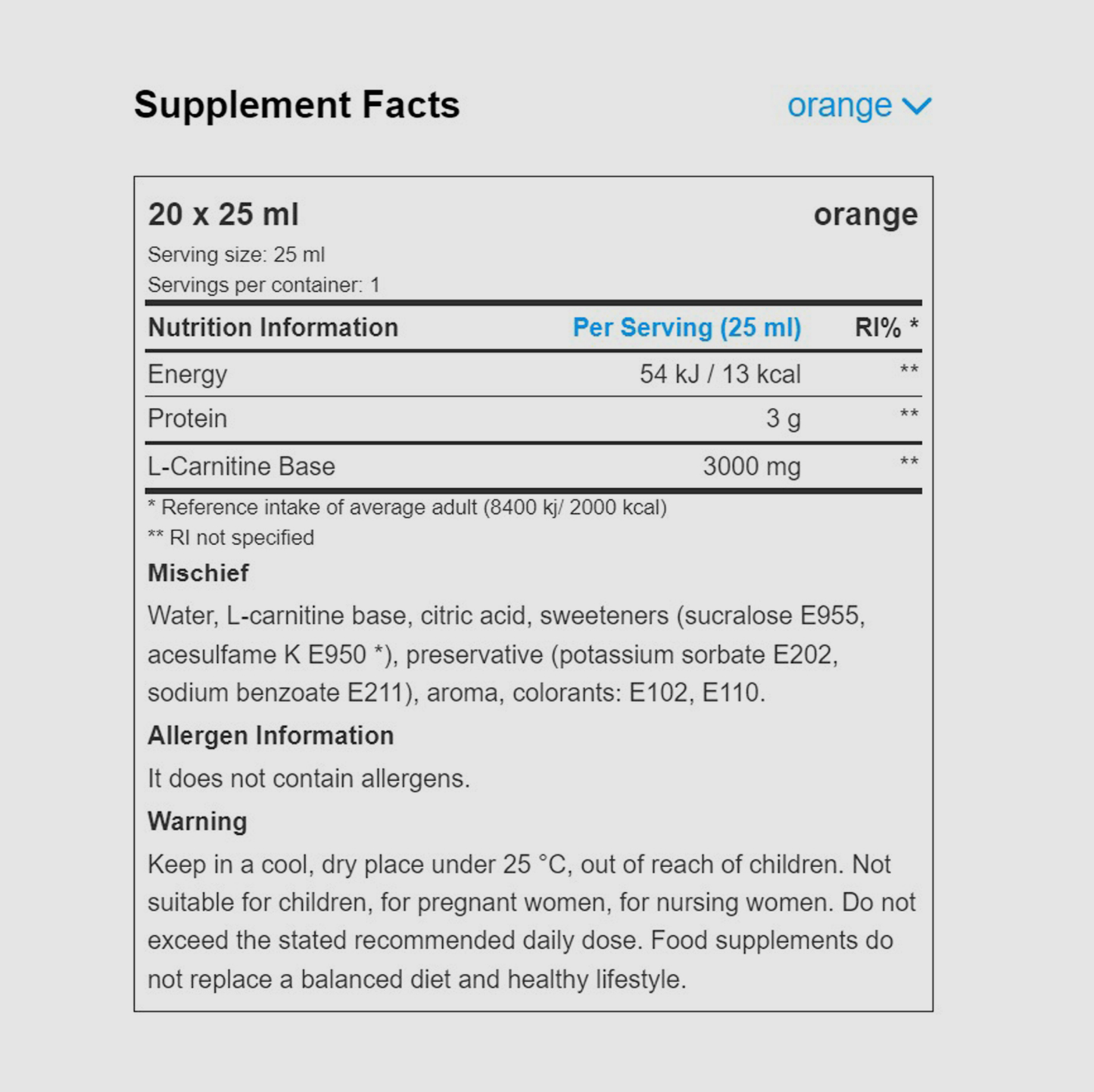 L-Carnitine 3000mg | Ampules