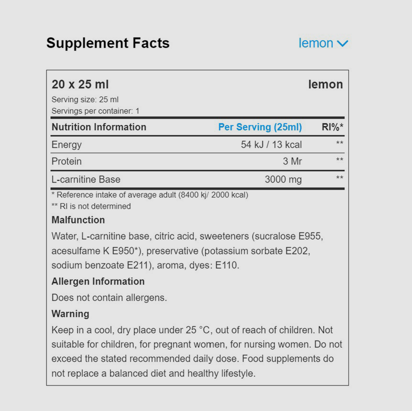 L-Carnitine 3000mg | Ampules