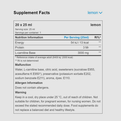 L-Carnitine 3000mg | Ampules