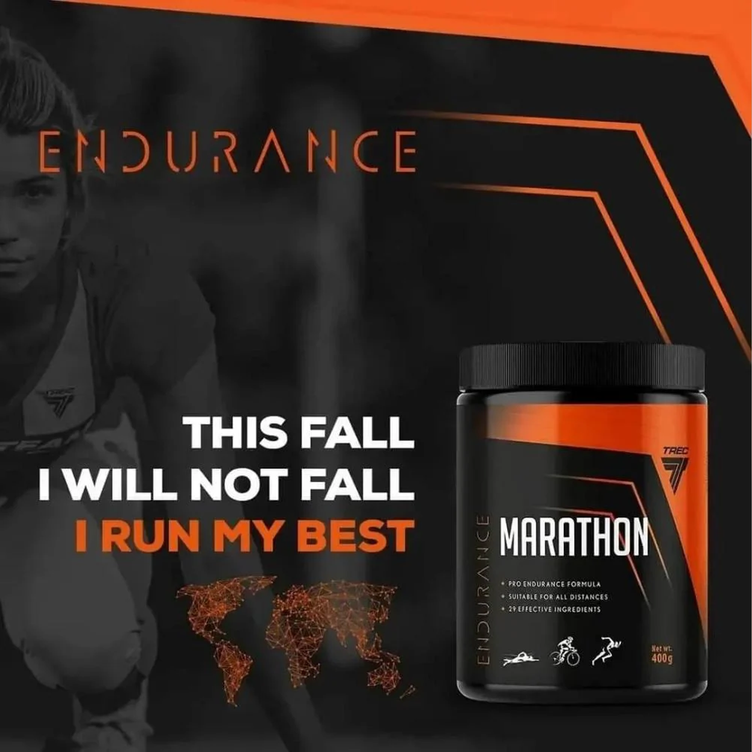 ENDURANCE MARATHON | 400g by TREC - Premium ENERGY BOOSTERS available at Qimia Nutrition UAE