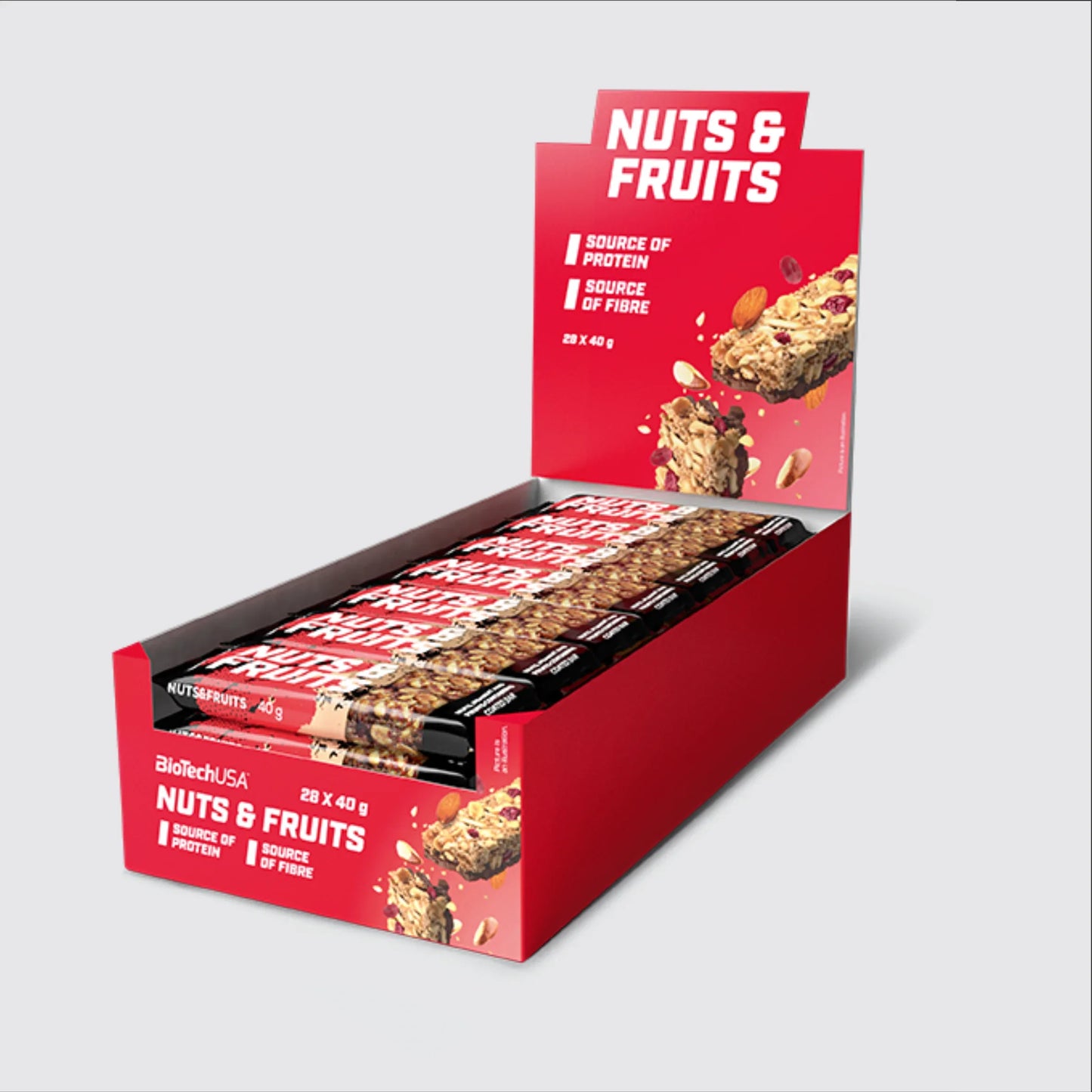 Nuts & Fruits 40g, pack of 28 | Source of protein - Qimia Nutrition
