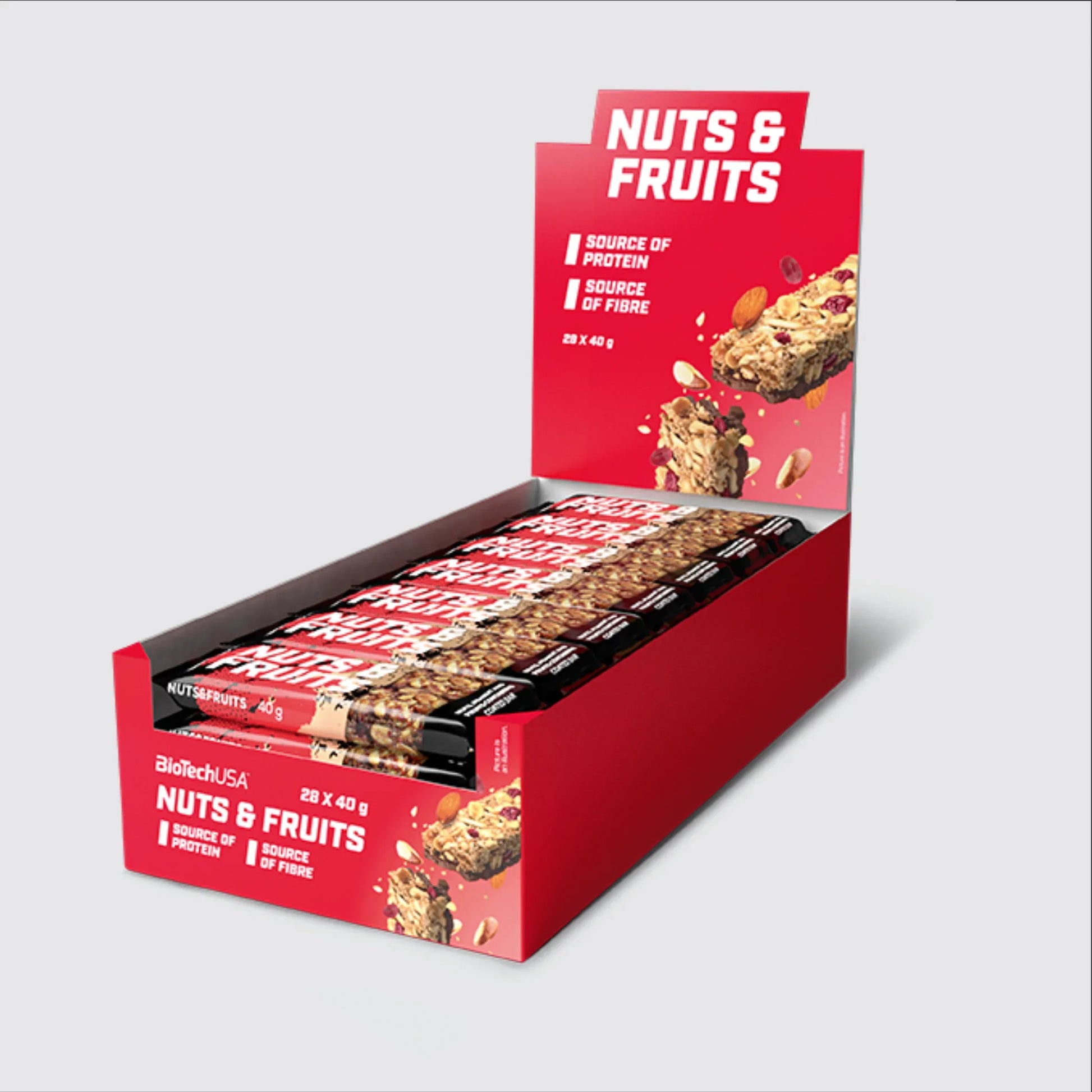 Nuts & Fruits 40g, pack of 28 | Source of protein - Qimia Nutrition