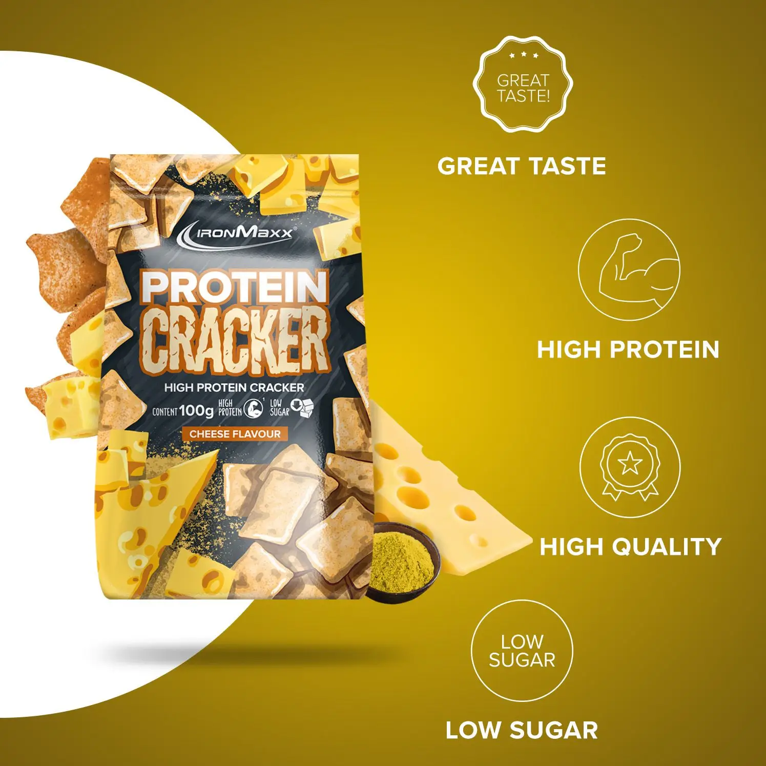 IRONMAXX Protein Cracker | 100g by IRONMAXX - Premium HEALTHY FOODS available at Qimia Nutrition UAE