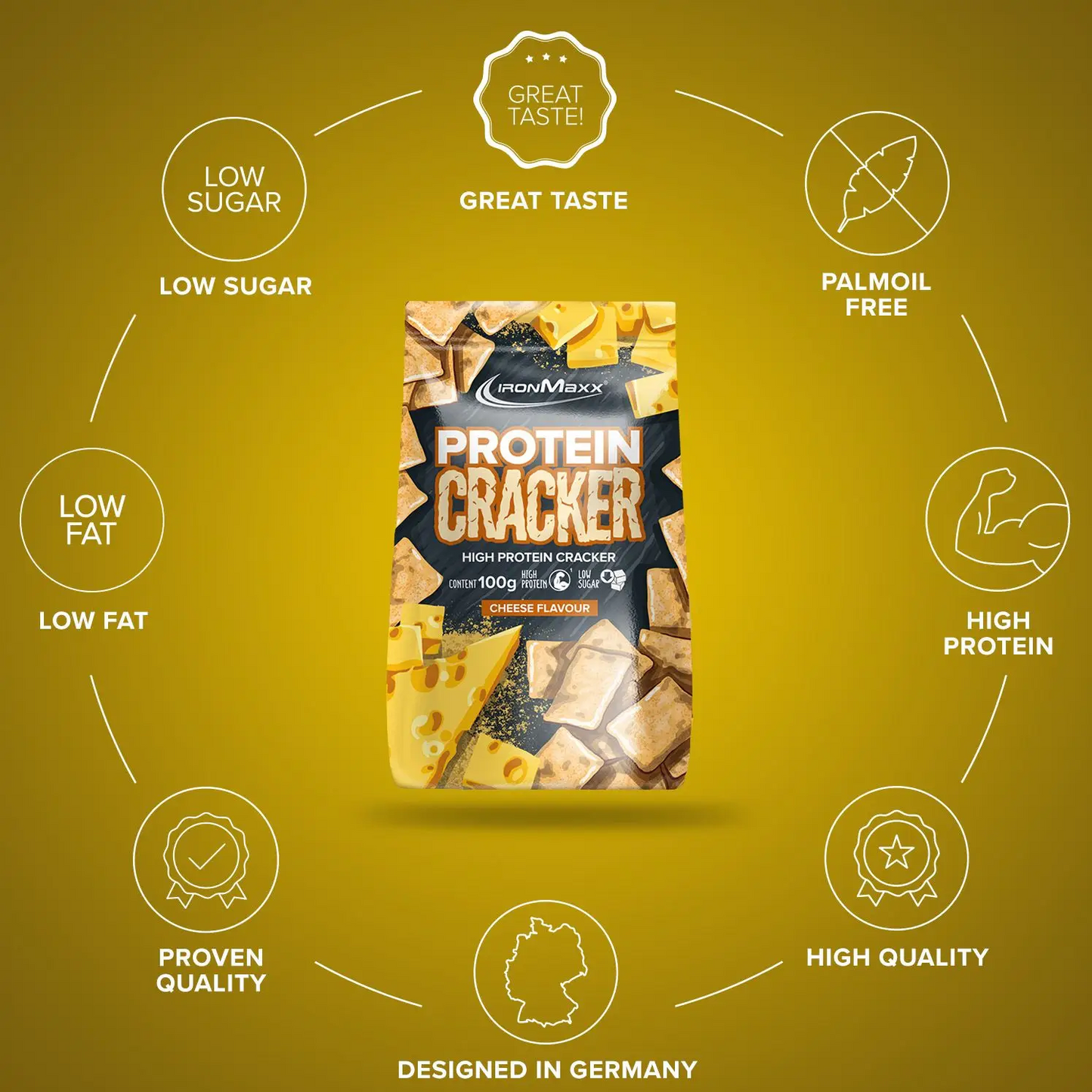 IRONMAXX Protein Cracker | 100g by IRONMAXX - Premium HEALTHY FOODS available at Qimia Nutrition UAE