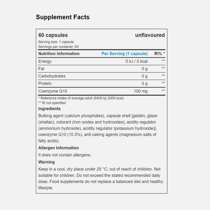 Q10 Coenzyme 100 mg | 60 capsules