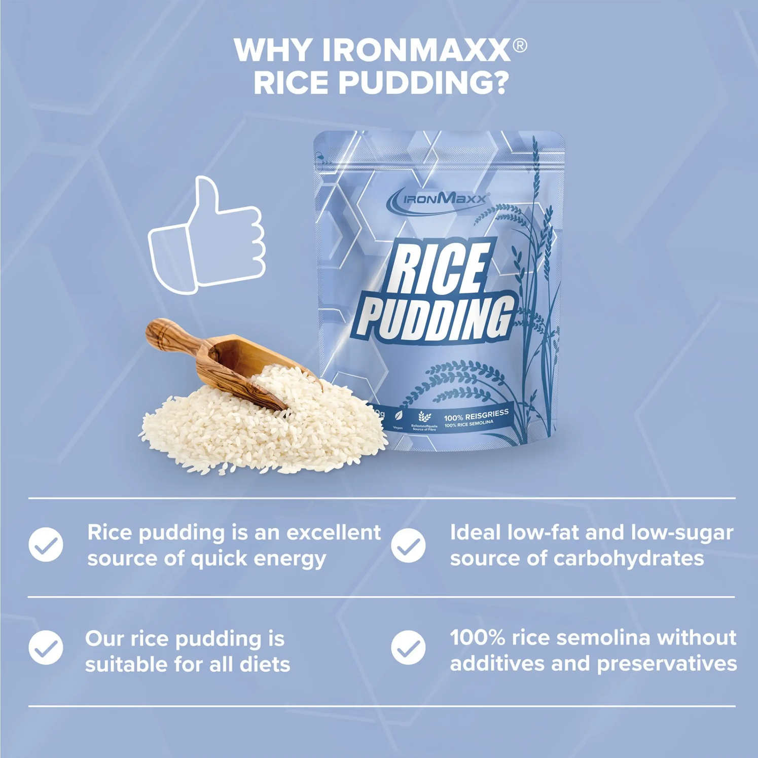 IRONMAXX Rice Pudding | 750g Bag by IRONMAXX - Premium HEALTHY FOODS available at Qimia Nutrition UAE